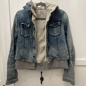 Free People denim hooded jacket
